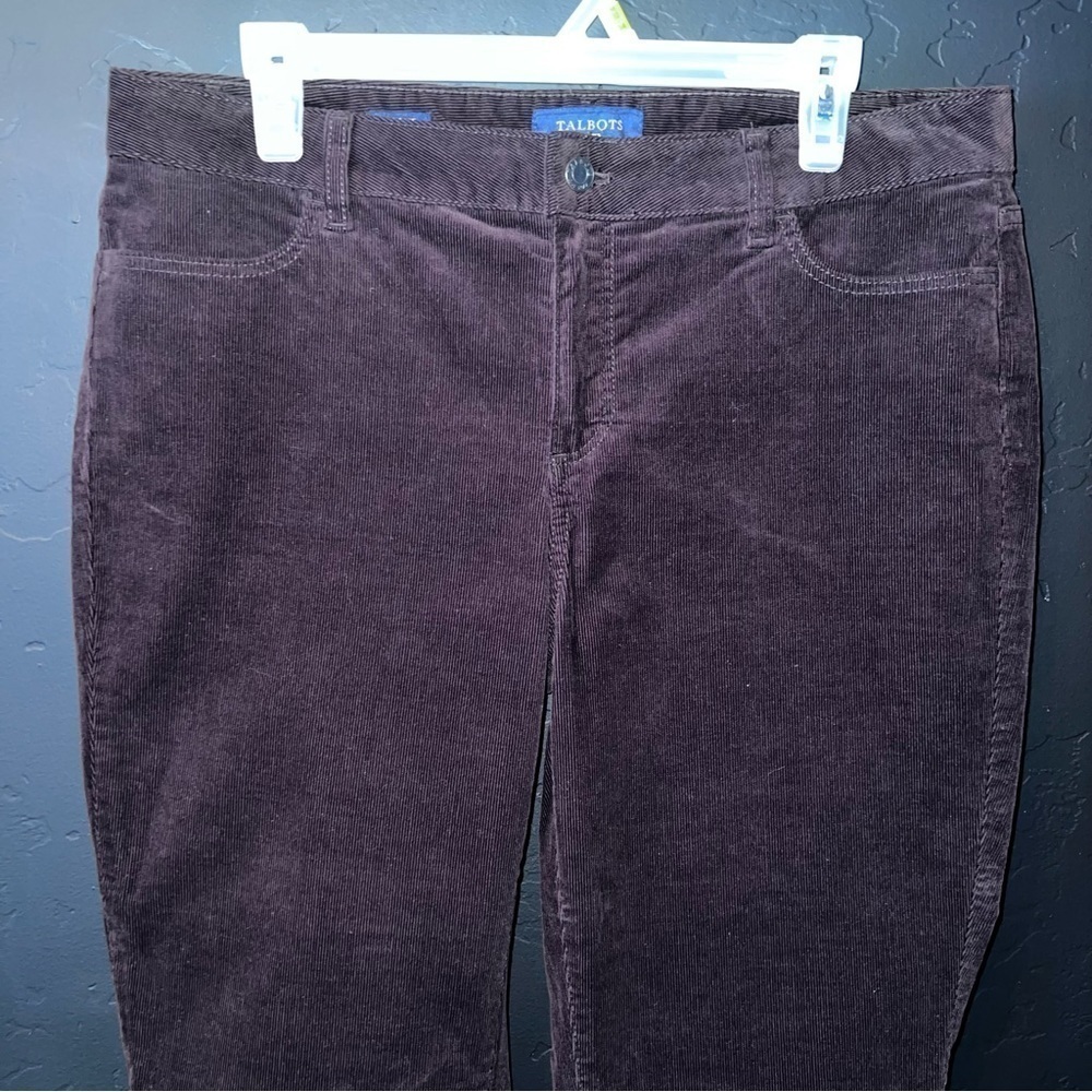 Talbots Heritage Petite Corduroy Pants in Chocolate Brown size:14 P STRAIGHT LEG - Picture 3 of 10